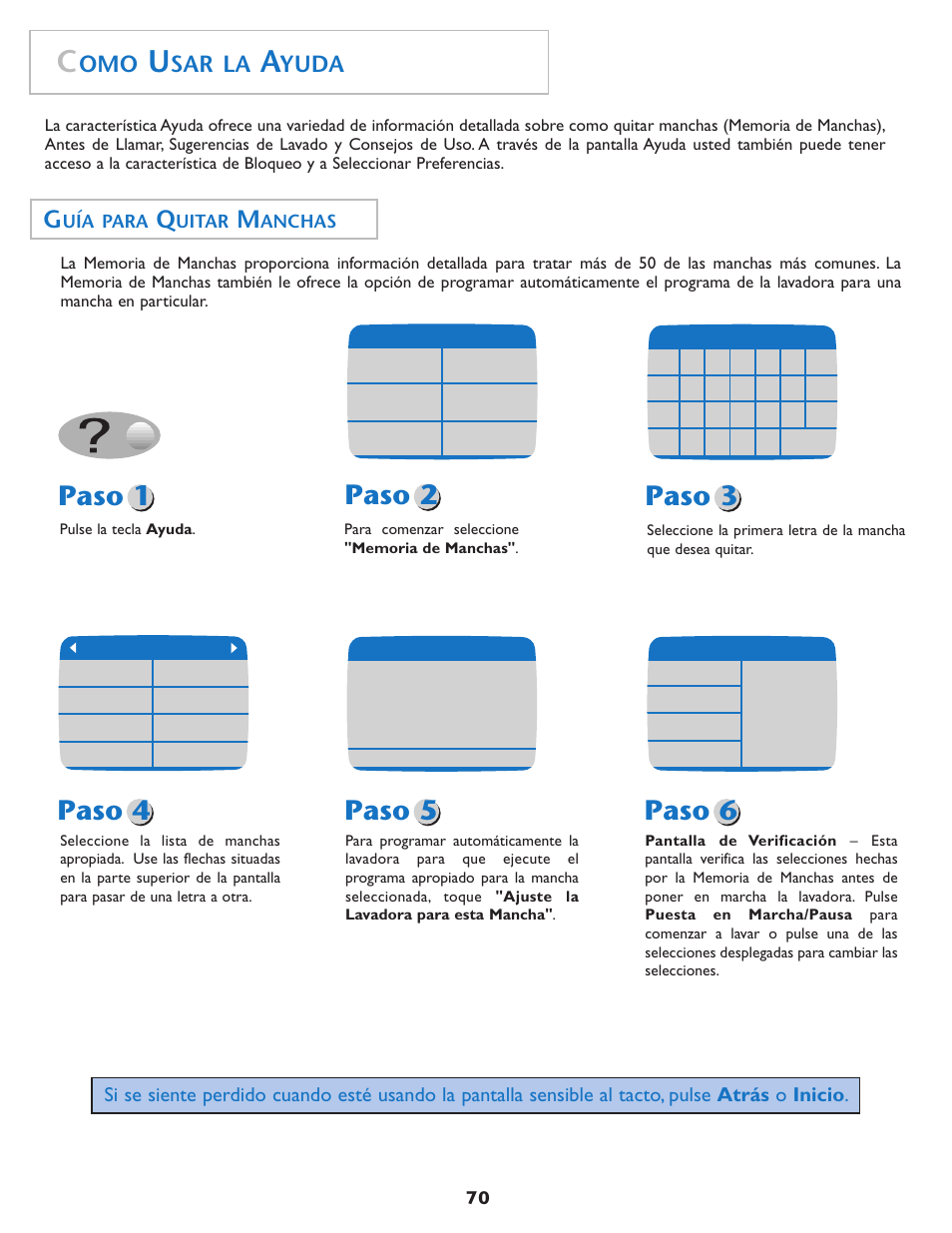 Paso 1 paso 2 paso 3, Paso 4 paso 5 paso 6, Sar la | Yuda, Uía para, Uitar, Anchas | Maytag MAH7550AGW User Manual | Page 71 / 80