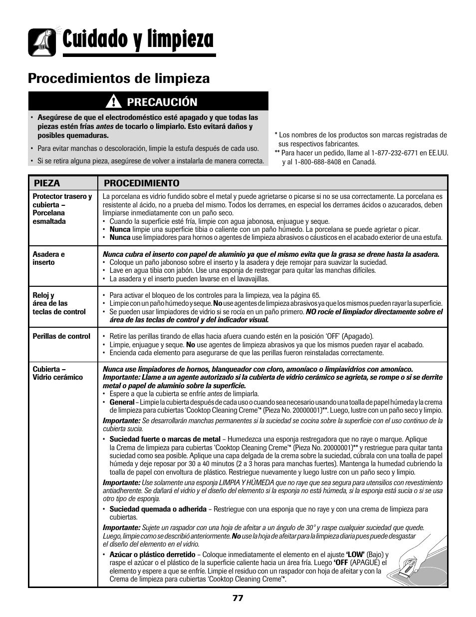 8113p636-60.p78, Cuidado y limpieza, Procedimientos de limpieza | Precaución | Maytag 8113P636-60 User Manual | Page 78 / 84