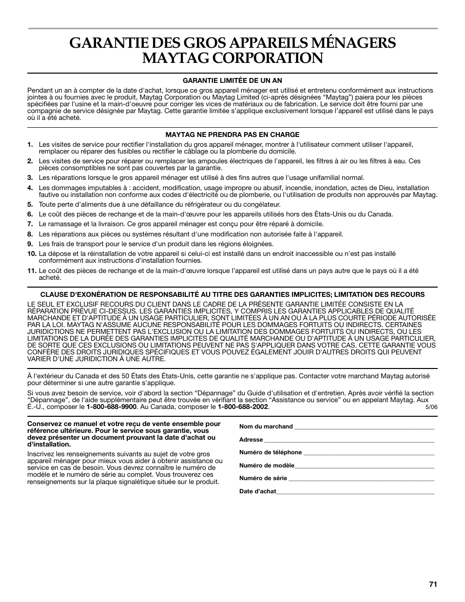 Maytag 8182969 User Manual | Page 71 / 72