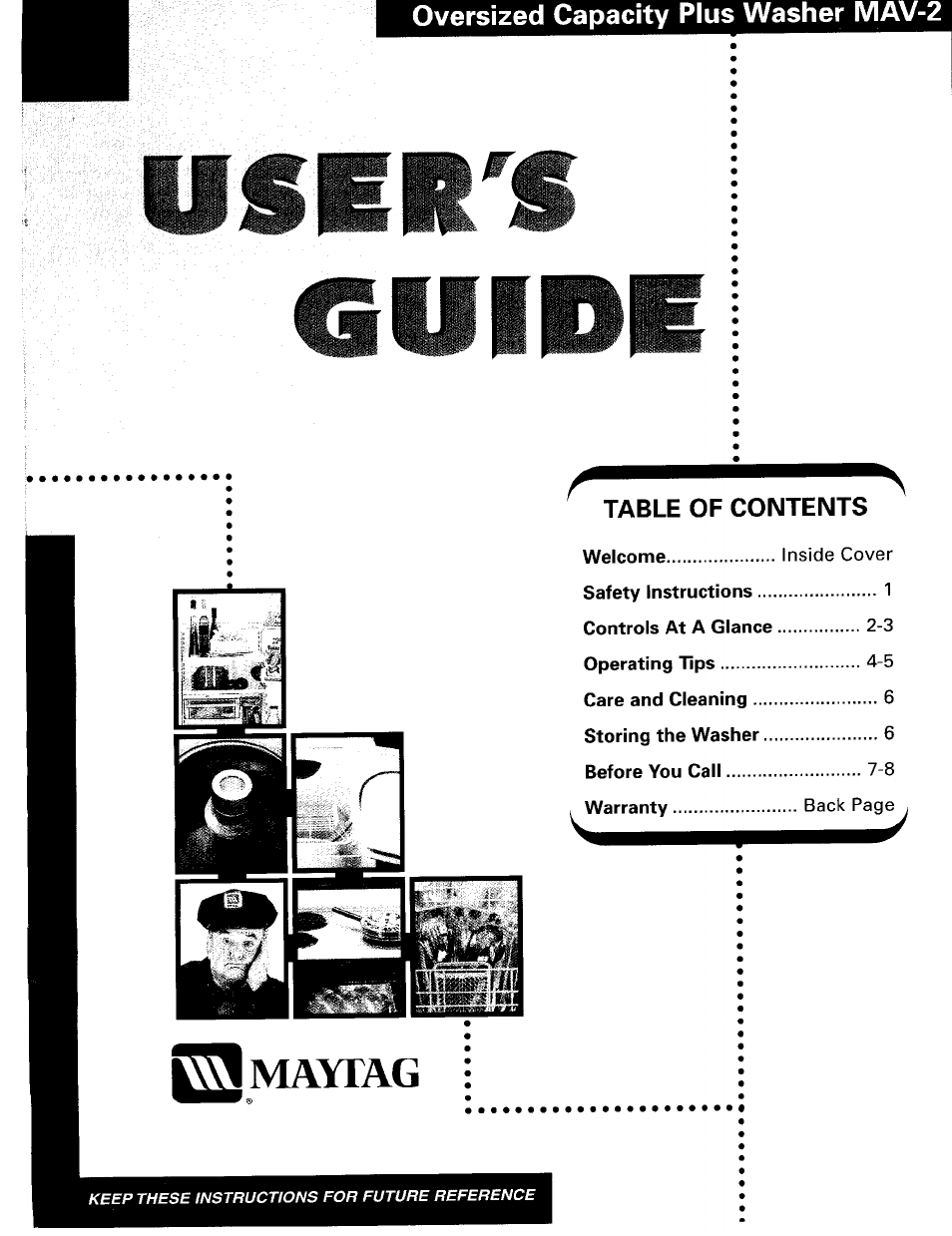 Maytag MAV-2 User Manual | 10 pages