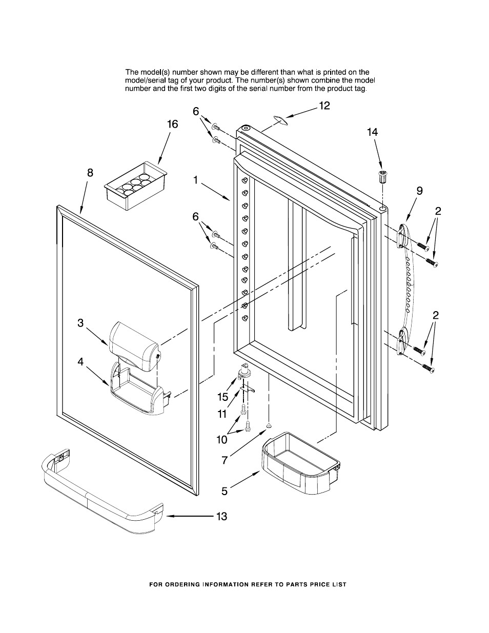 Refrigerator door, Refrigerator door parts | Maytag MBF1956KEB11 User Manual | Page 7 / 15