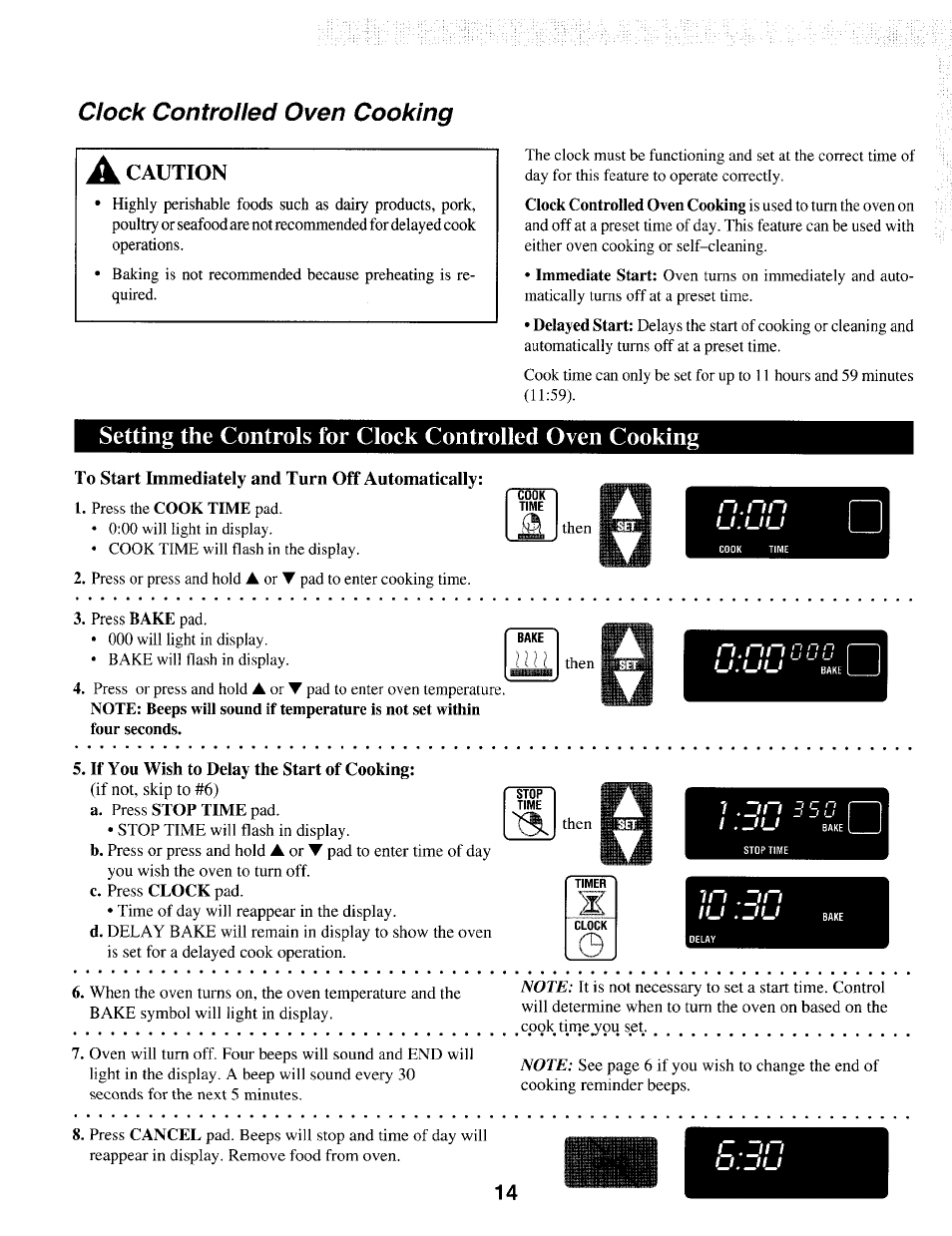 Clock controlled oven cooking, U.uu, Lu .ju | Maytag T1 User Manual | Page 15 / 24