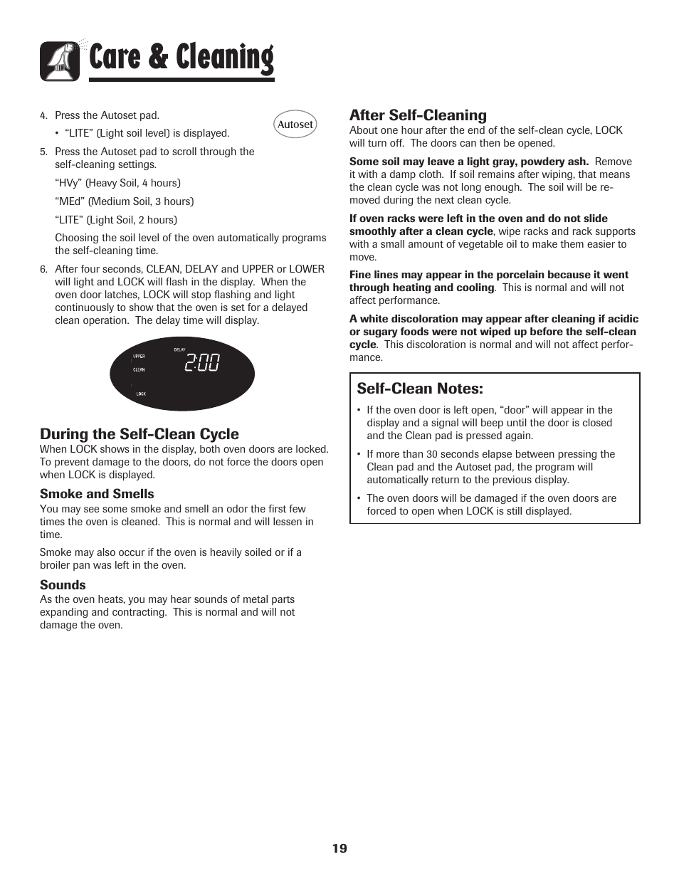 Care & cleaning, After self-cleaning, During the self-clean cycle | Maytag PRECISION TOUCH 850 User Manual | Page 20 / 27