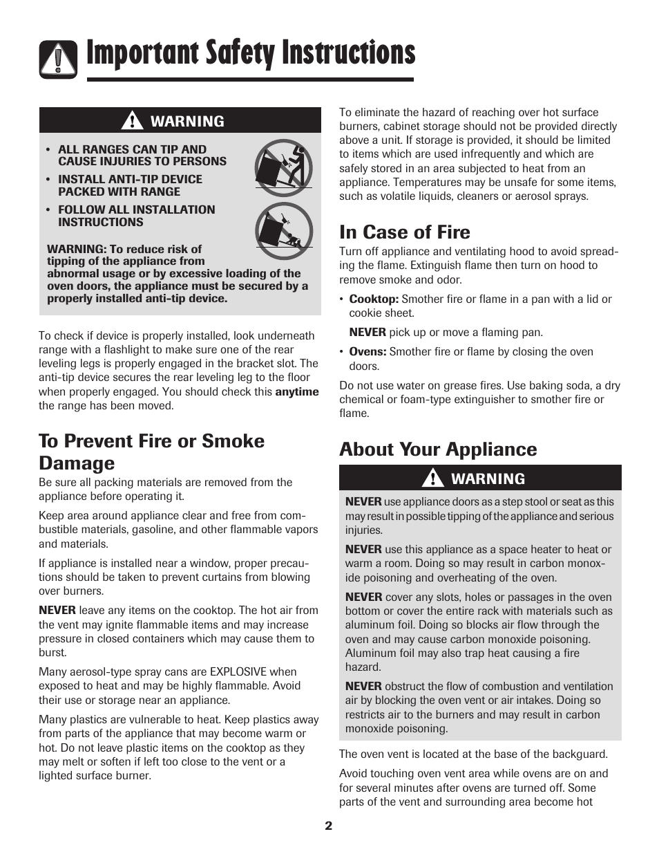 Important safety instructions, About your appliance | Maytag PRECISION TOUCH 850 User Manual | Page 3 / 27