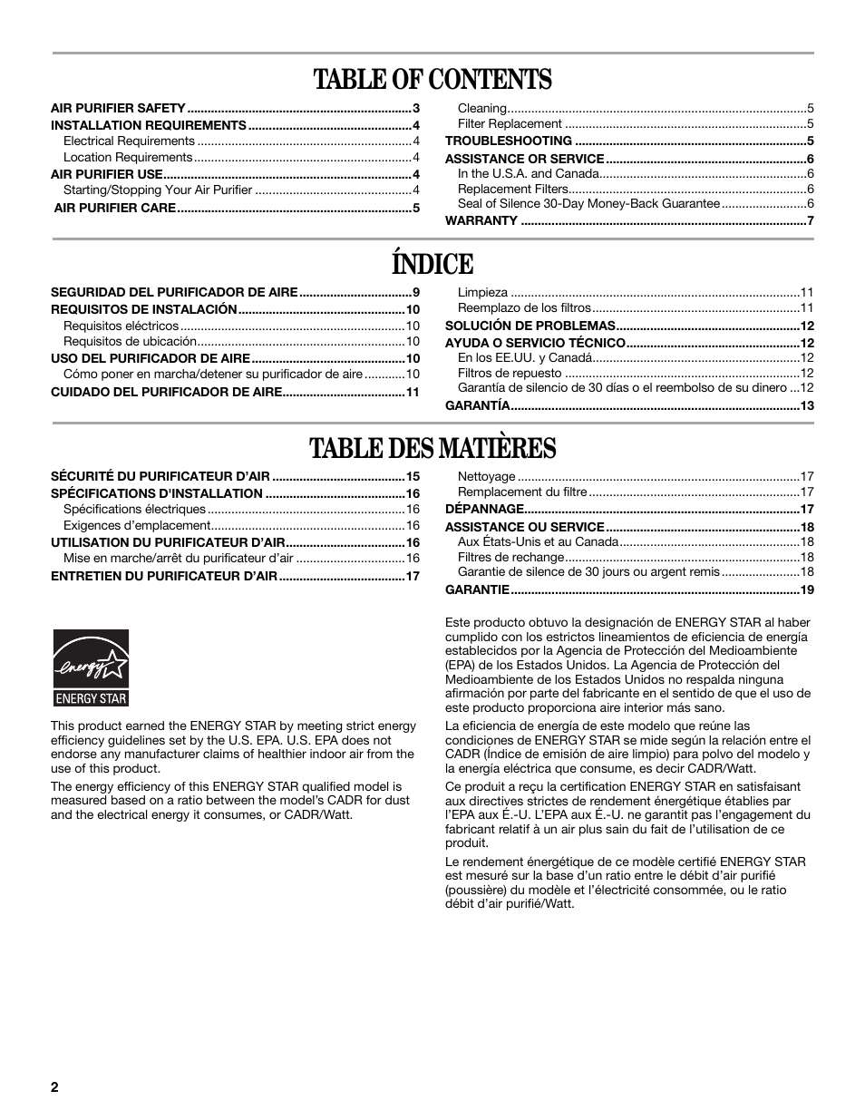 Maytag MT-AP250450 User Manual | Page 2 / 20