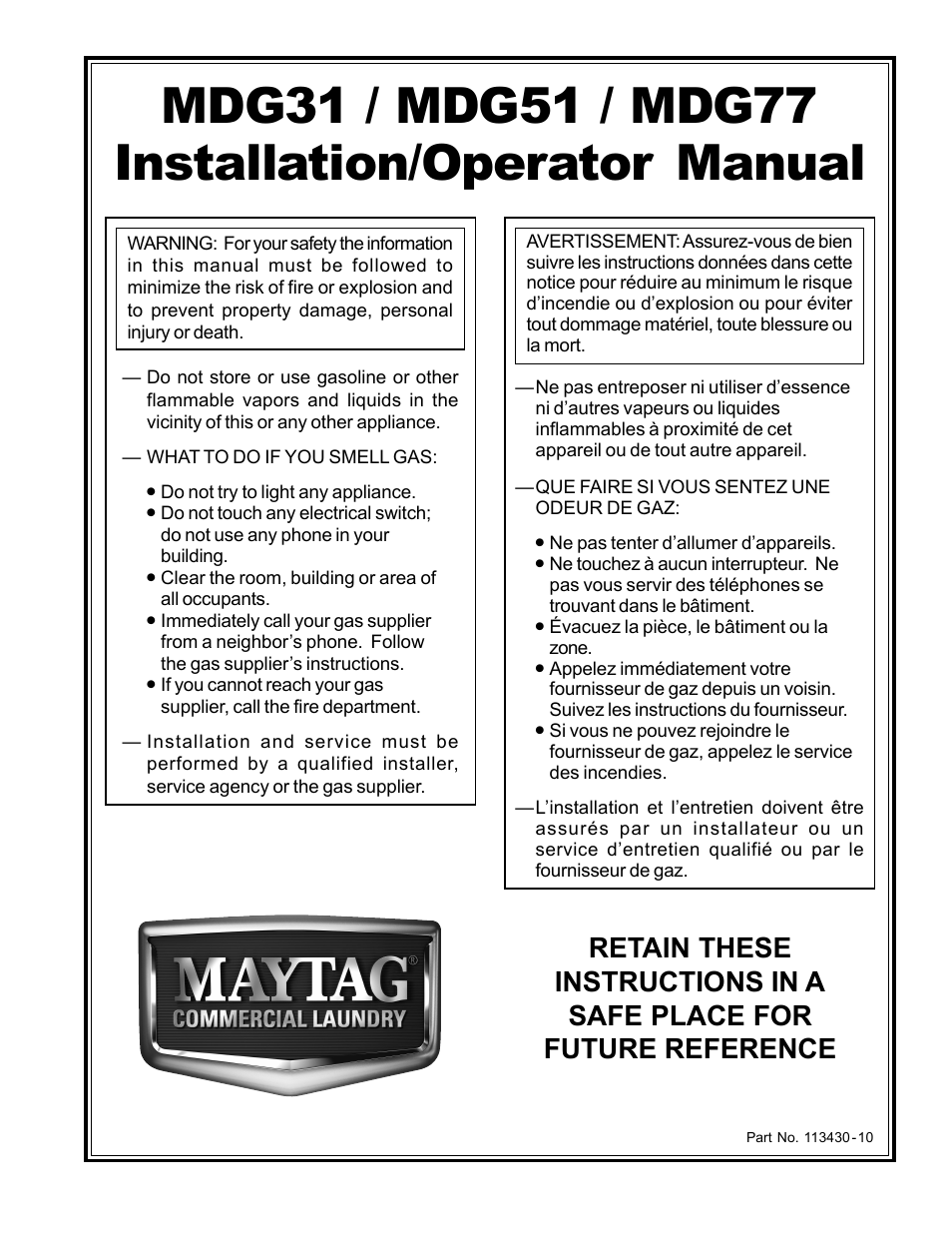 Maytag MDG31 User Manual | 26 pages