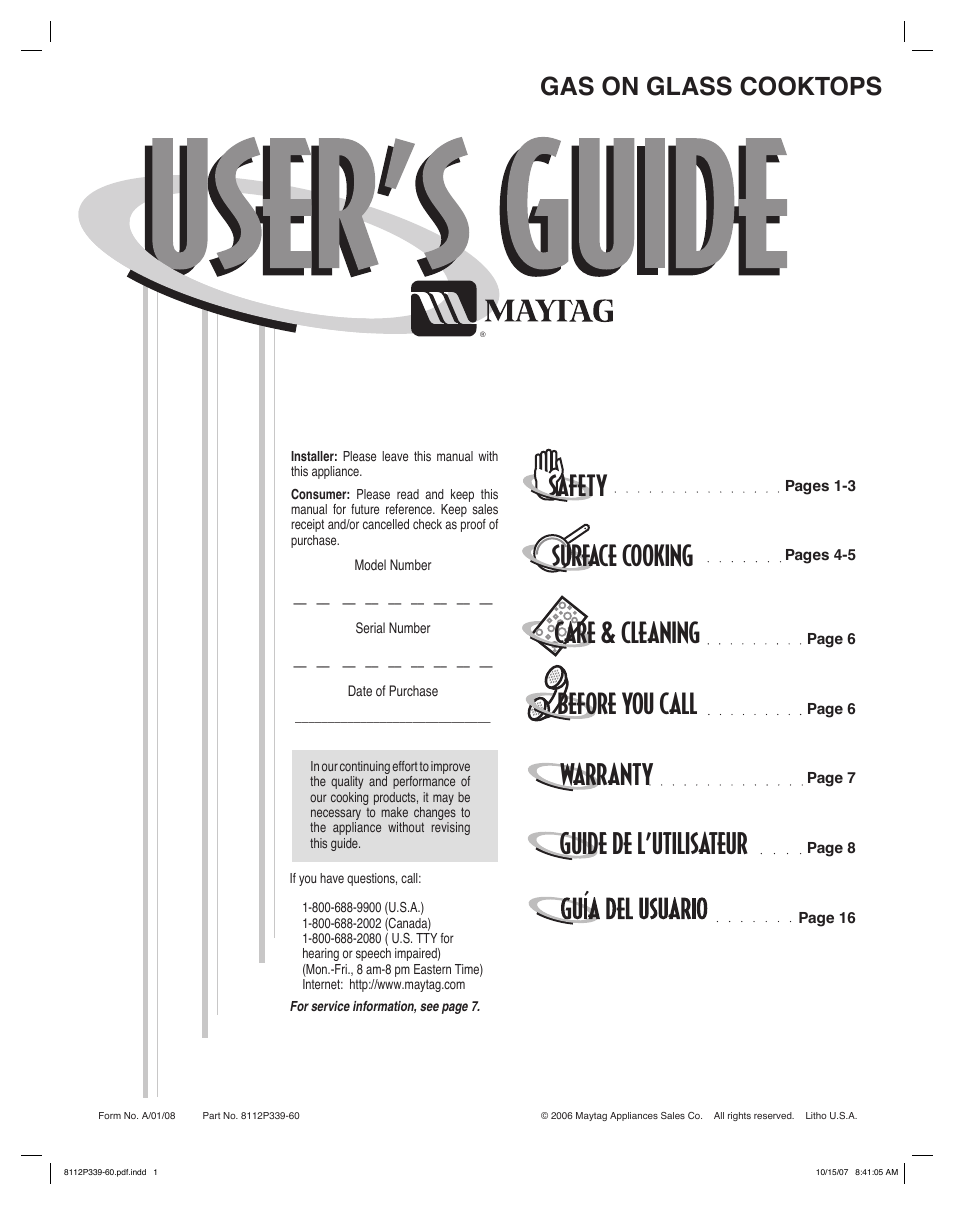 Maytag MGC6536BDW User Manual | 24 pages