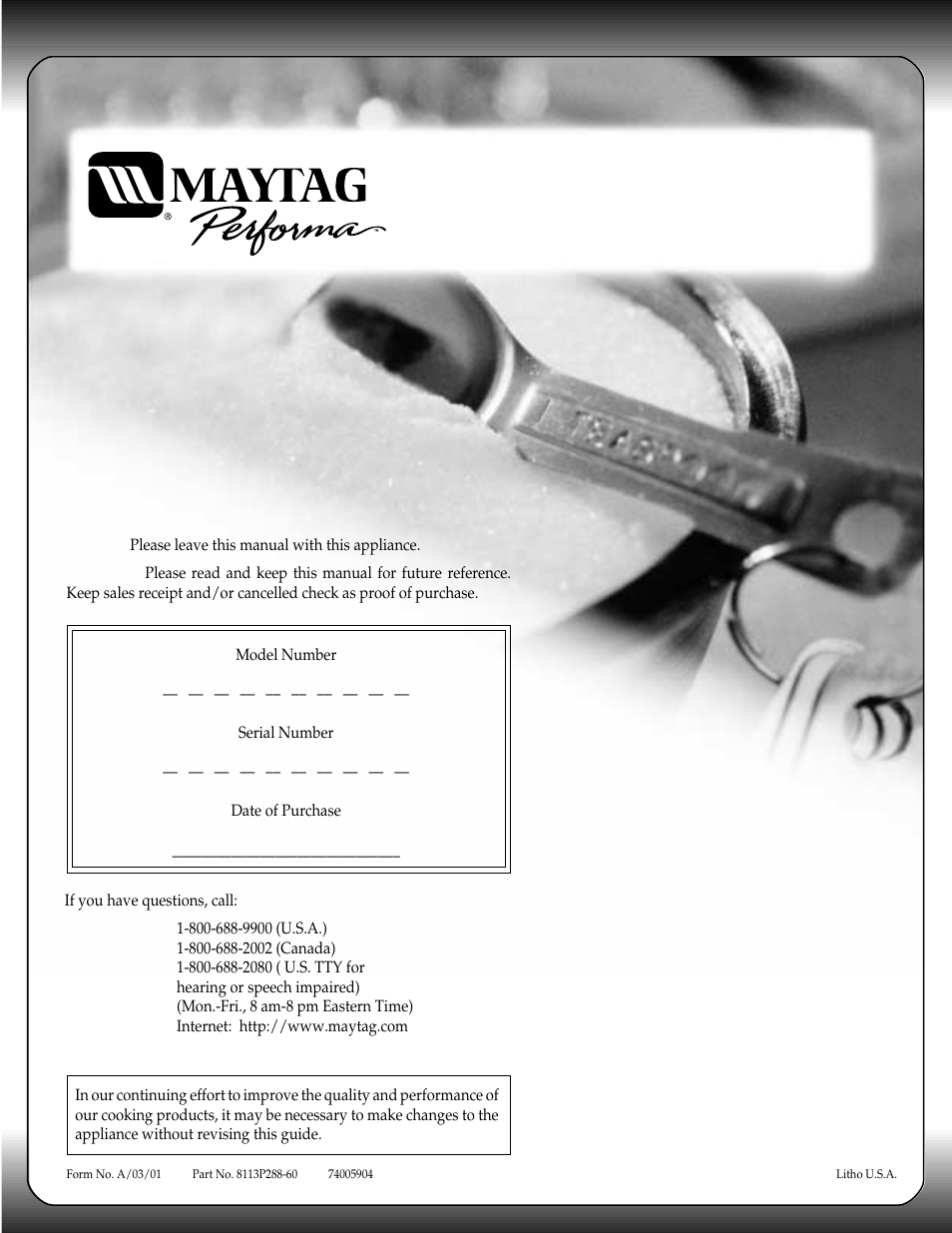 Maytag WT-TOD User Manual | 36 pages