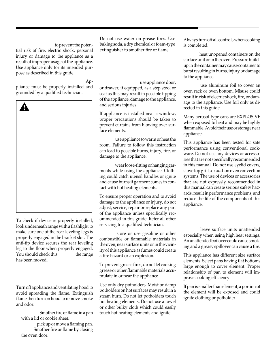 Important safety instructions, General instructions, Cooktop | Warning | Maytag WT-TOD User Manual | Page 2 / 36