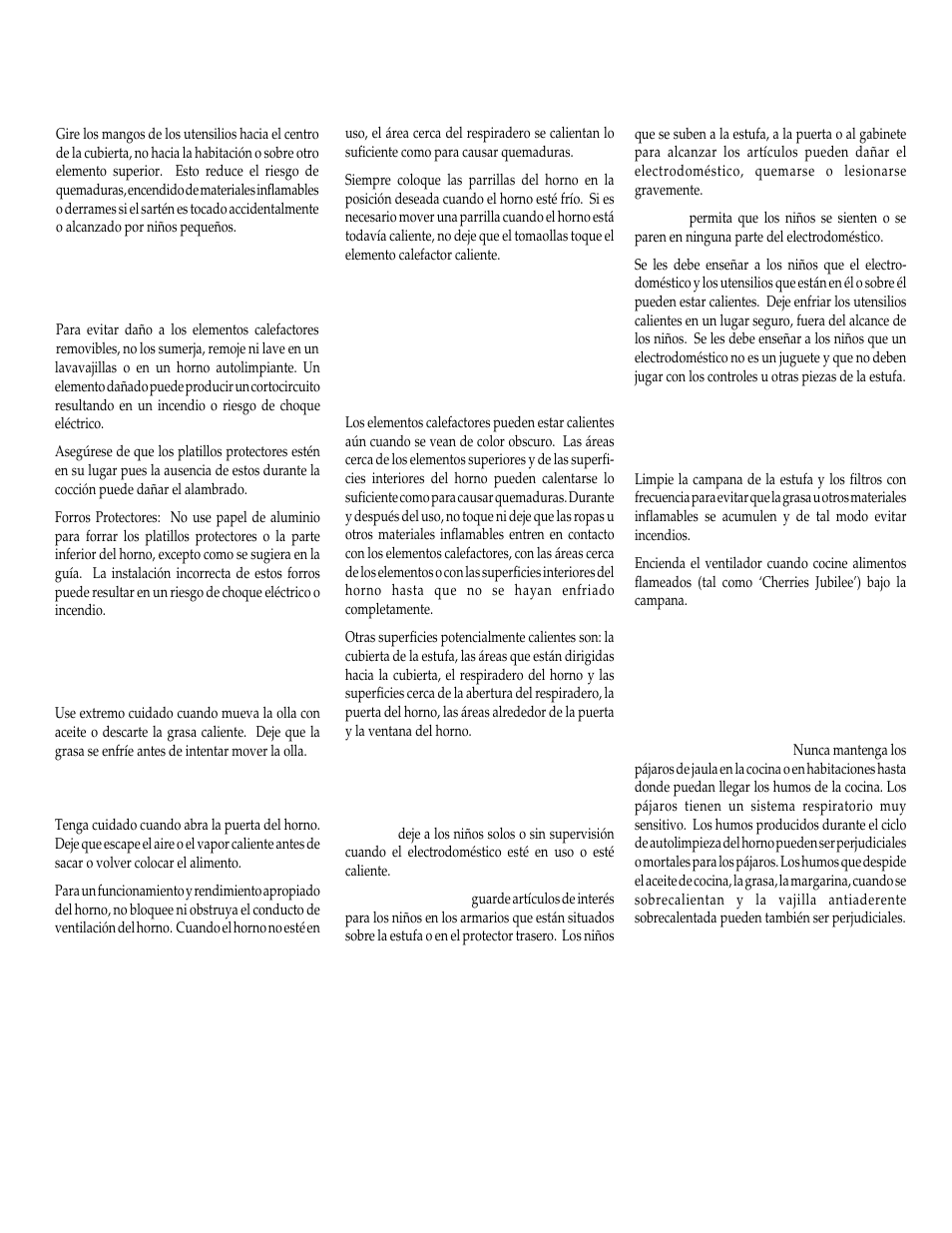 Ollas profundas para freír en aceite, Horno, Elementos calefactores | Seguridad para los niños, Campanas extractoras, Aviso y advertencia importante sobre seguridad, Elementos tubulares | Maytag WT-TOD User Manual | Page 27 / 36