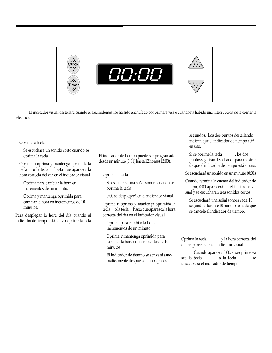 Reloj y indicador de tiempo, Control del reloj y del indicador de tiempo | Maytag WT-TOD User Manual | Page 30 / 36