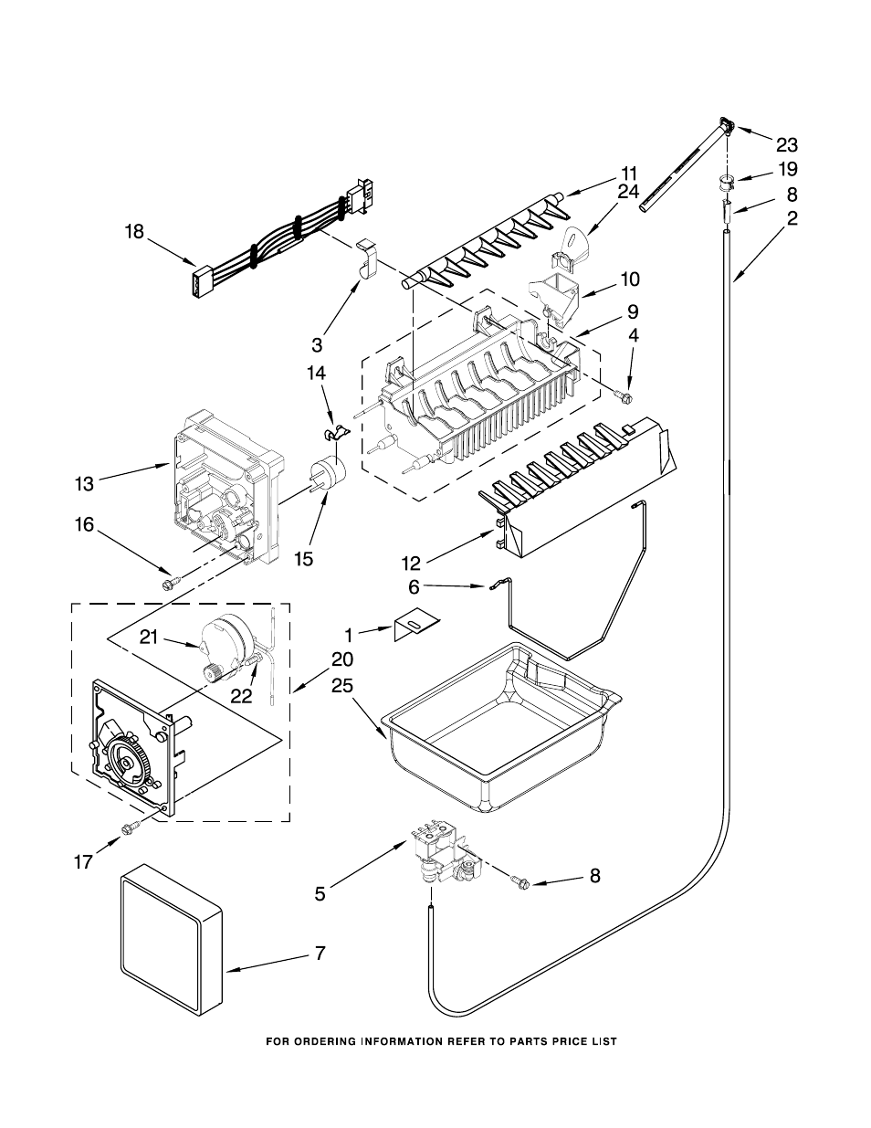 Icemaker, Icemaker parts | Maytag MFD2562VEM3 User Manual | Page 13 / 16