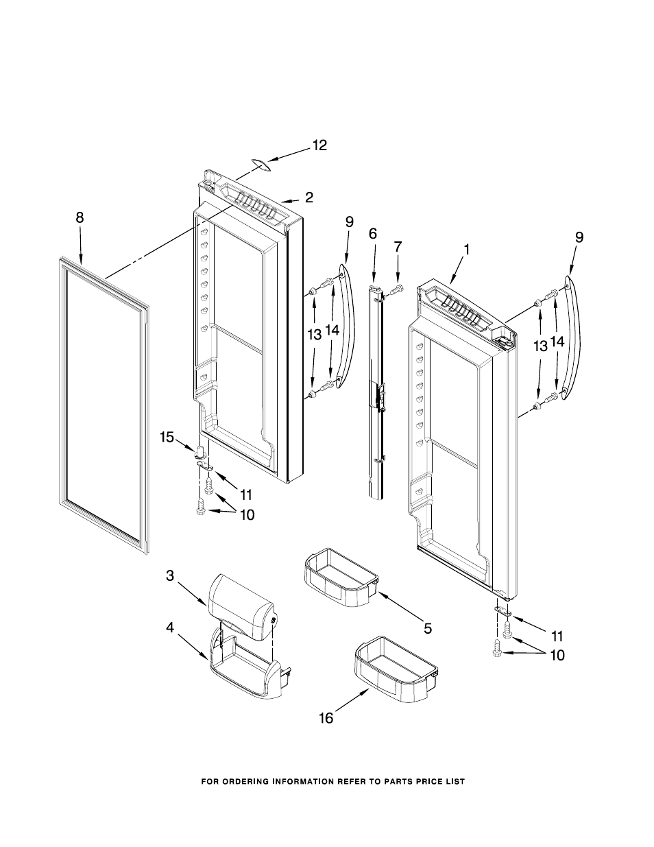 Refrigerator door, Refrigerator door parts | Maytag MFD2562VEM3 User Manual | Page 7 / 16