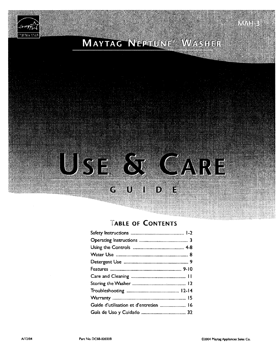 Maytag MAH-3 User Manual | 48 pages