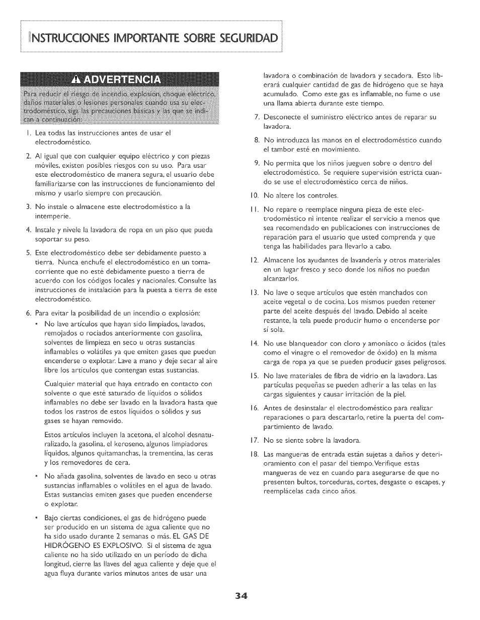 Instrucciones impow^nte sobre seguridad | Maytag MAH-3 User Manual | Page 35 / 48