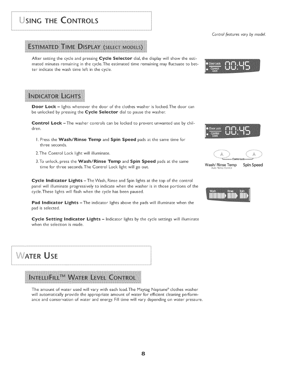 Ì;st(y-mìfc:0ì;mè: ^0, Jsing the c, I'ater u | Ontrols | Maytag MAH-3 User Manual | Page 9 / 48