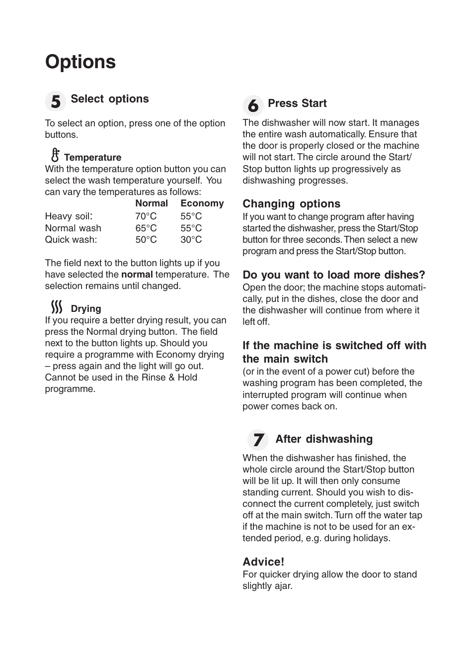 Options | Maytag 661S/W User Manual | Page 13 / 36