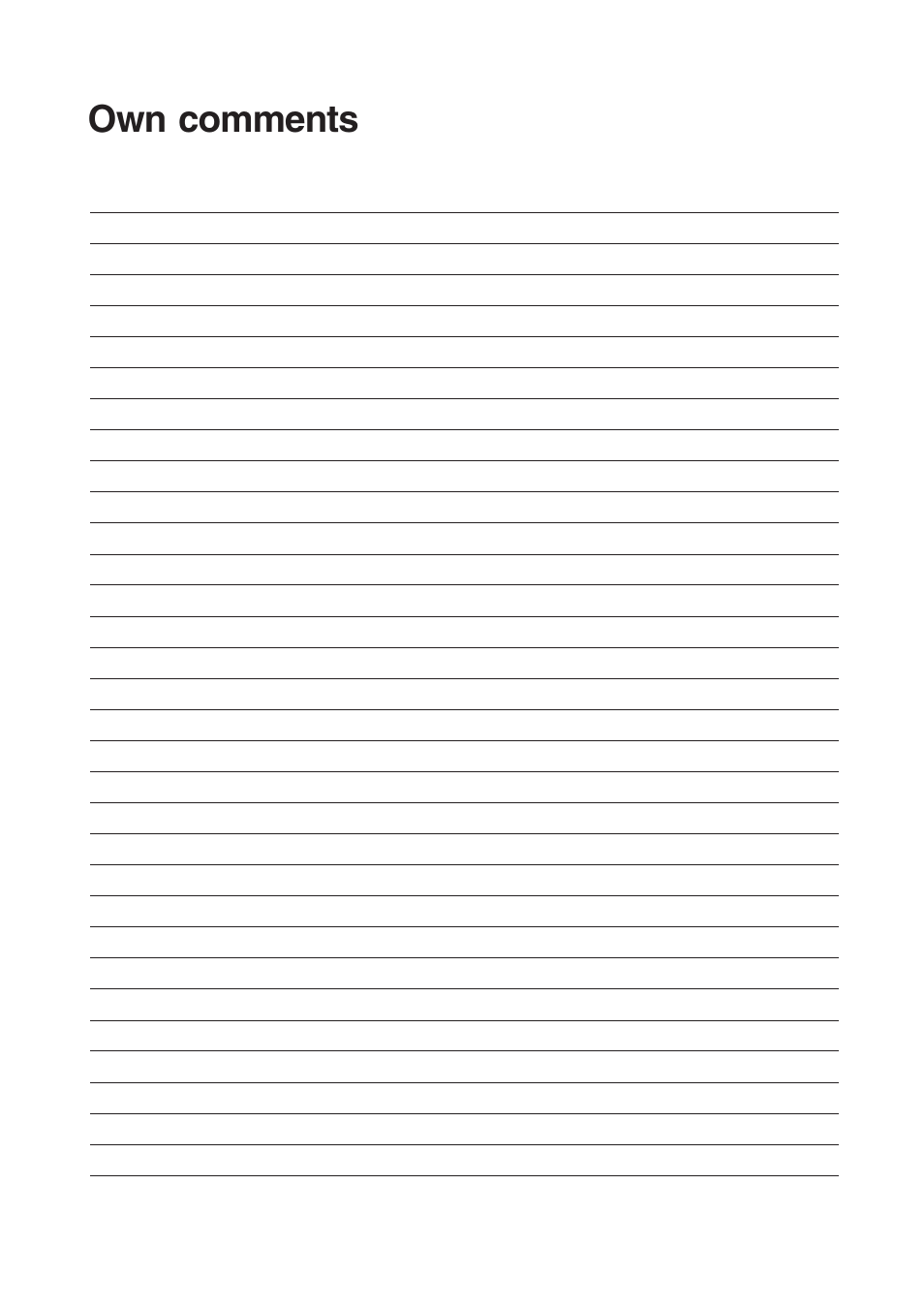 Own comments | Maytag 661S/W User Manual | Page 34 / 36
