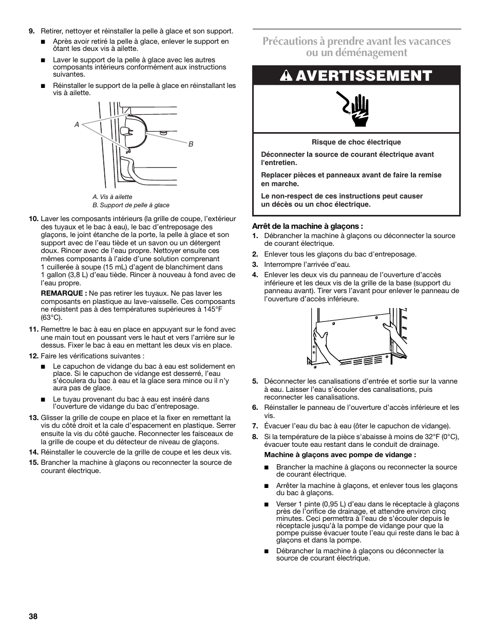 Avertissement | Maytag W10206488A User Manual | Page 38 / 42