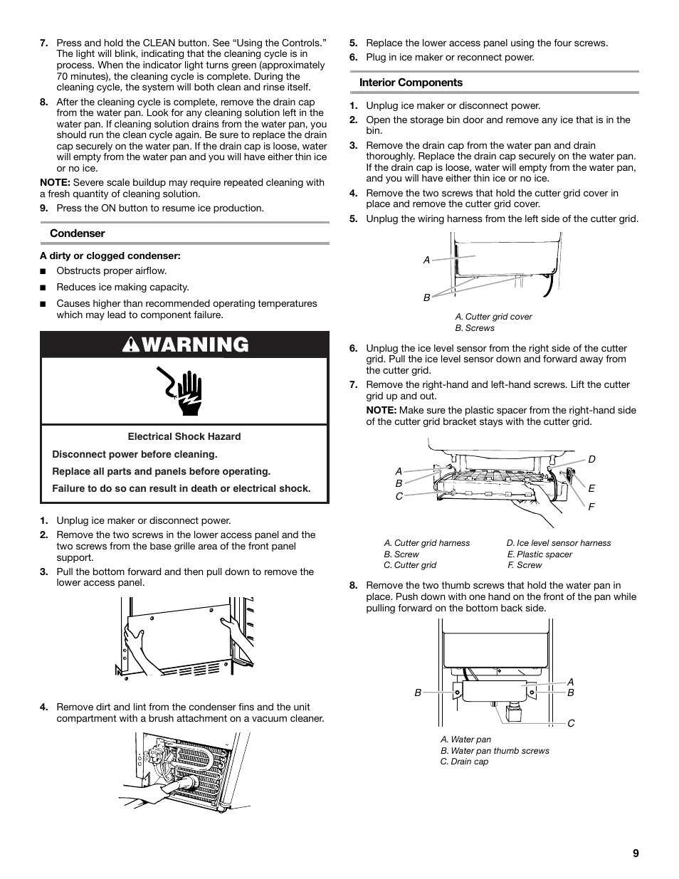 Warning | Maytag W10206488A User Manual | Page 9 / 42