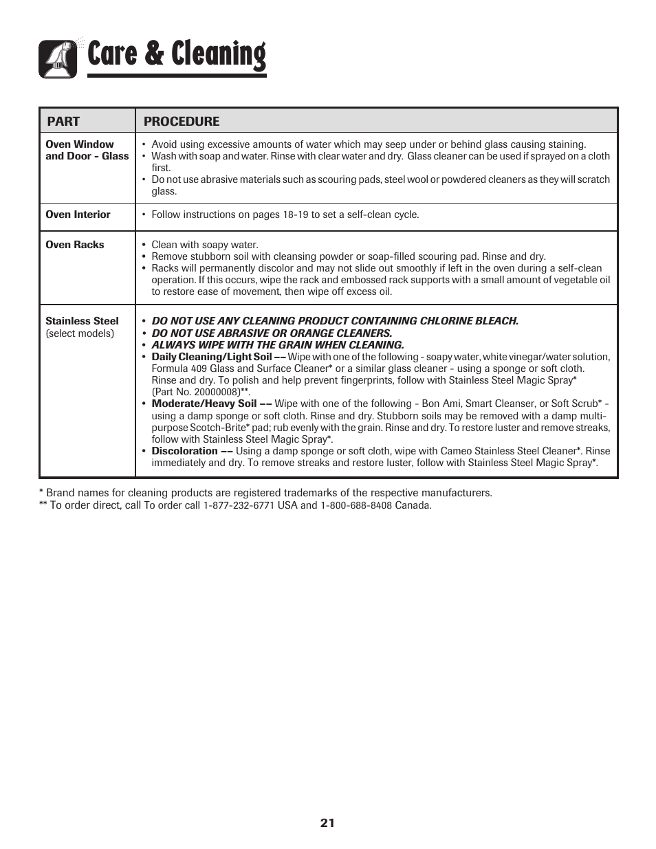 Care & cleaning | Maytag MGR5775QDW User Manual | Page 22 / 84