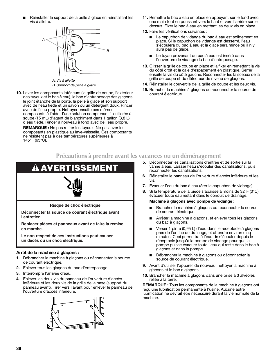 Avertissement | Maytag MIM1554WRS User Manual | Page 38 / 42