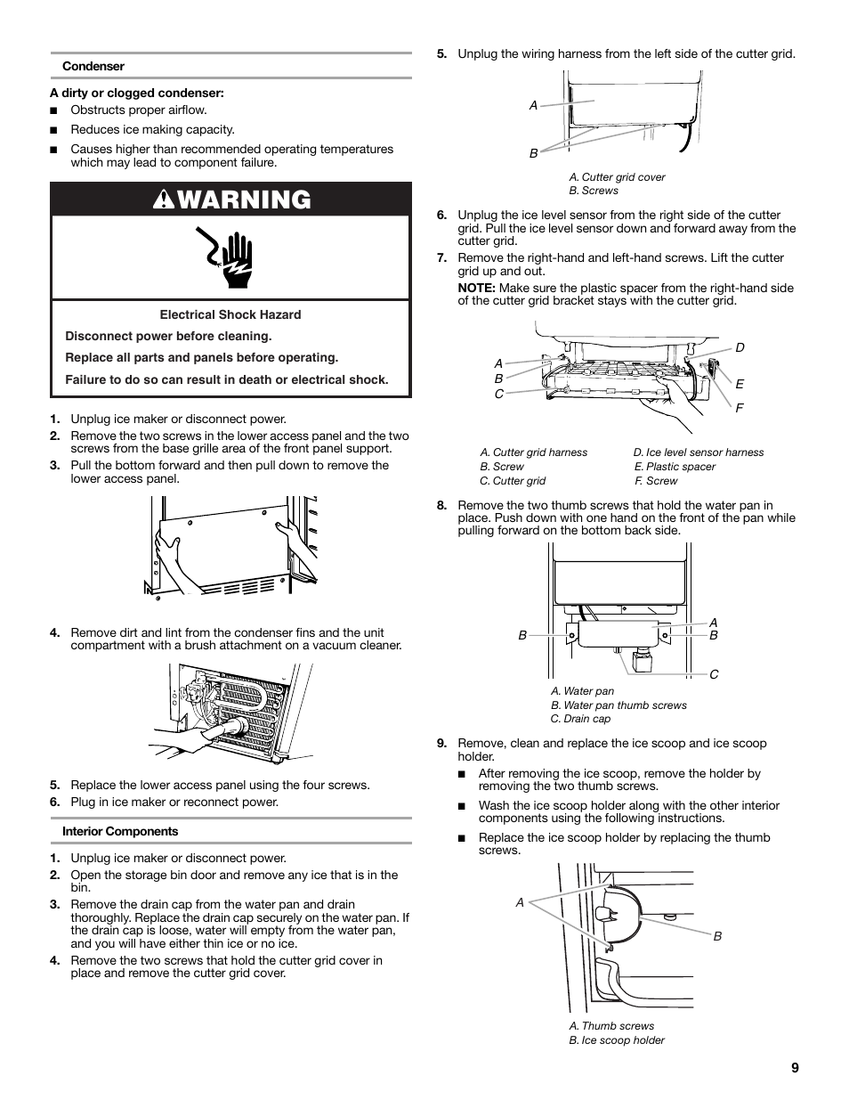 Warning | Maytag MIM1554WRS User Manual | Page 9 / 42