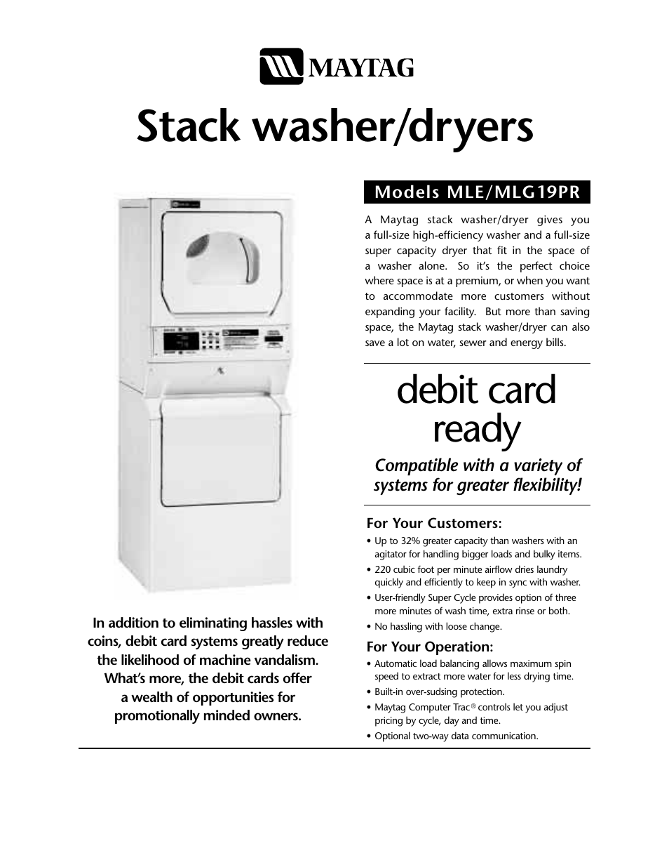 Maytag MLE19PR User Manual | 2 pages