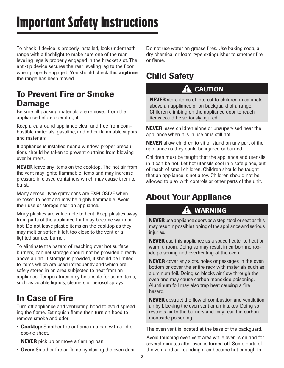 Important safety instructions, Child safety, About your appliance | Maytag 8113P448-60 User Manual | Page 3 / 88