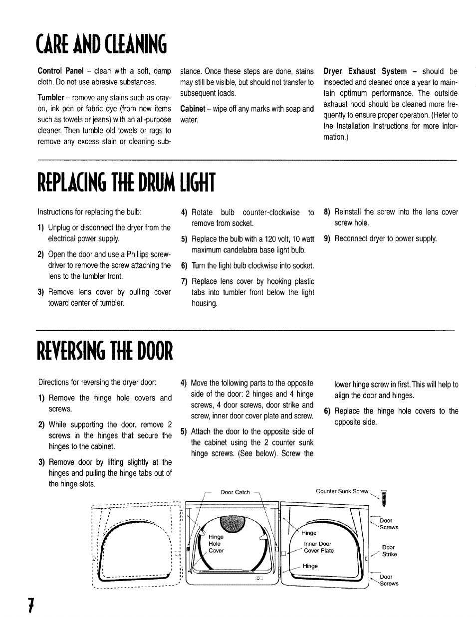 Ureündcitanikg, Mplacing m drum light, Rmsing m door | Mplacing, Drum light, Rmsing, Door | Maytag MD6200 User Manual | Page 8 / 12