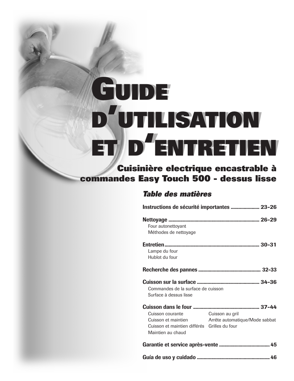 Uide d, Utilisation et, Entretien | Maytag SMOOTHTOP 500 User Manual | Page 23 / 68