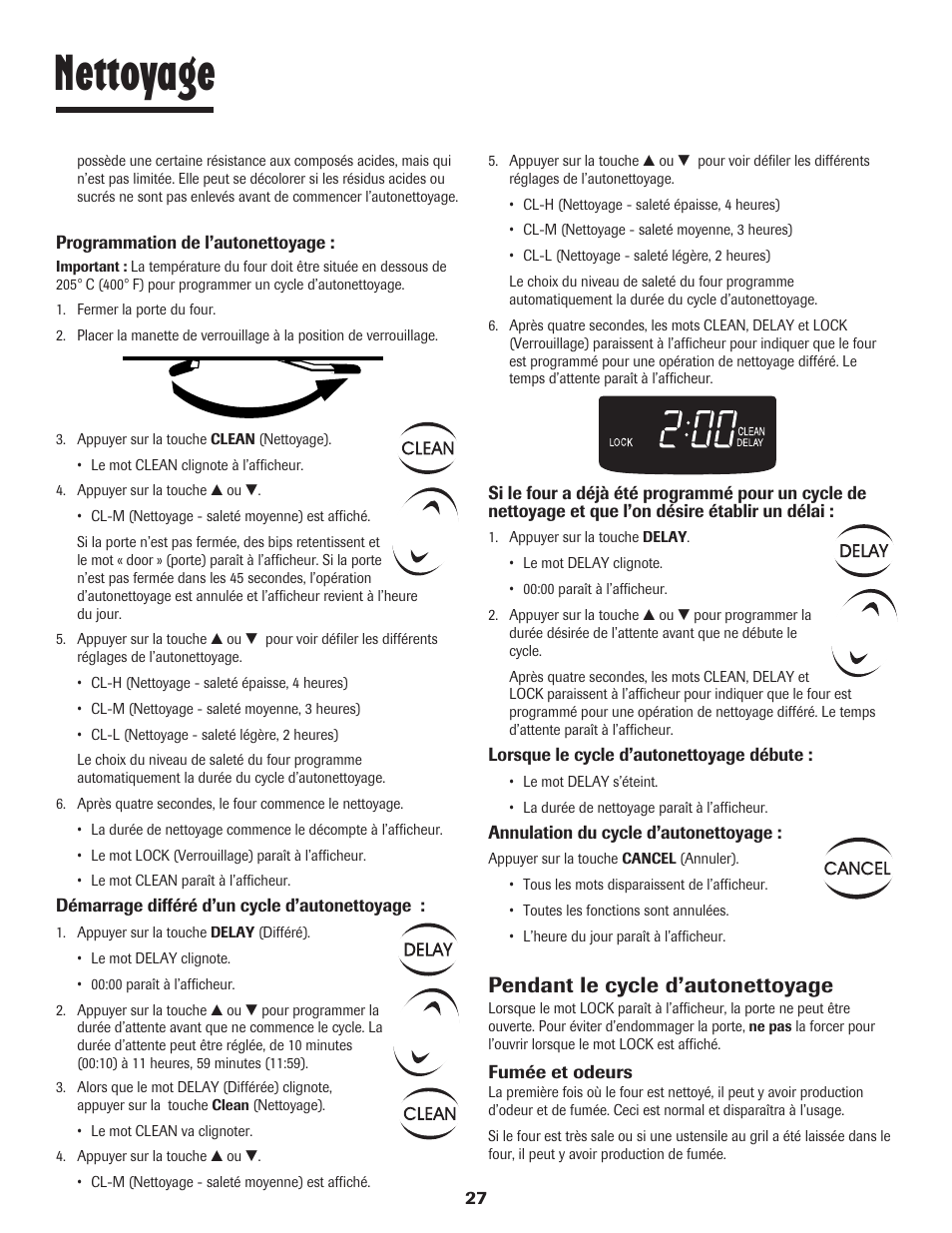 Nettoyage, Pendant le cycle d’autonettoyage | Maytag SMOOTHTOP 500 User Manual | Page 28 / 68