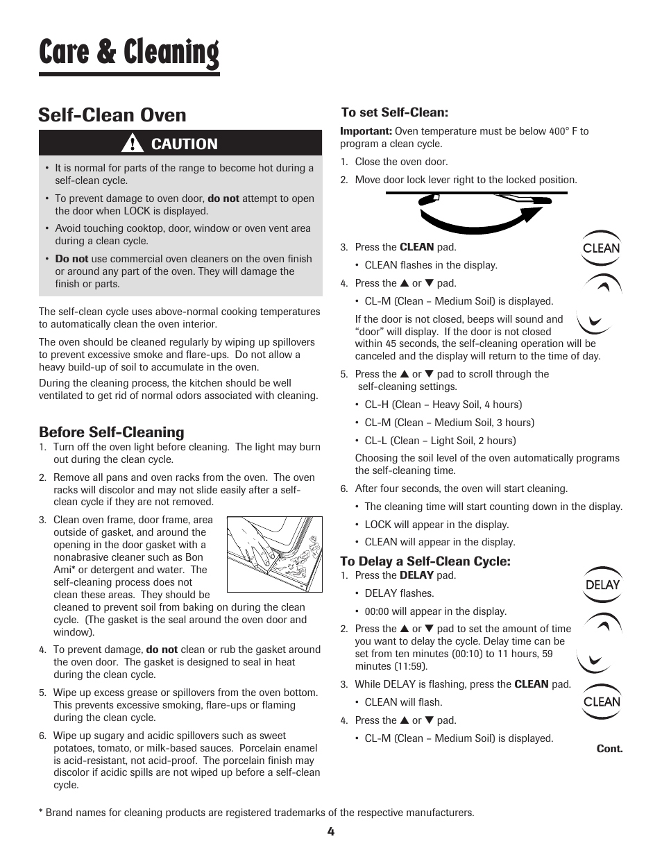 Care & cleaning, Self-clean oven, Caution | Before self-cleaning | Maytag SMOOTHTOP 500 User Manual | Page 5 / 68