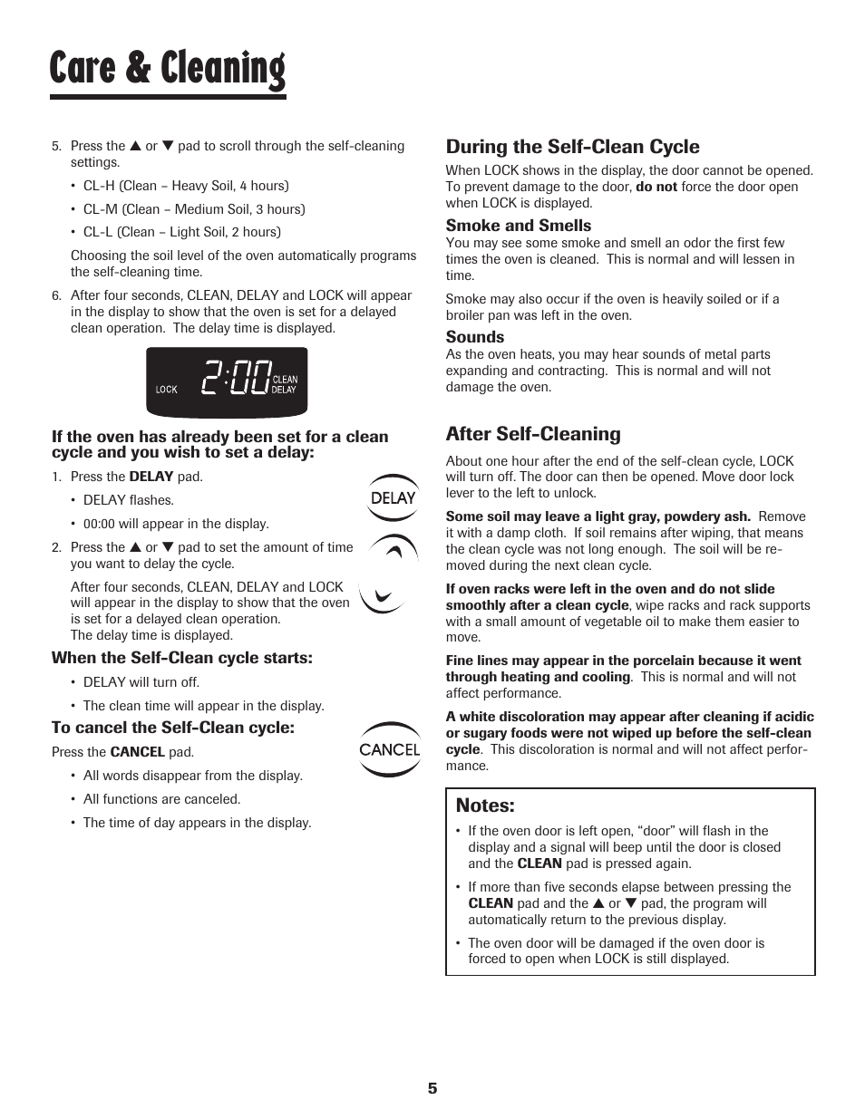 Care & cleaning, During the self-clean cycle, After self-cleaning | Maytag SMOOTHTOP 500 User Manual | Page 6 / 68
