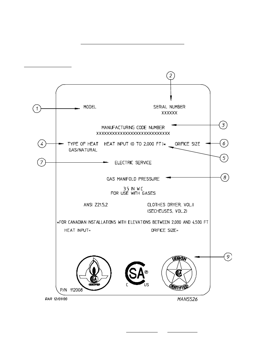 Data label information | Maytag MDG-75 User Manual | Page 46 / 63