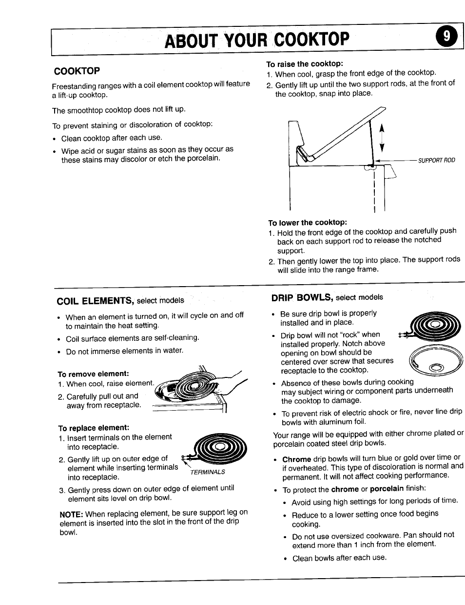 Cooktop, About your cooktop | Maytag 8111P375-60 User Manual | Page 9 / 32