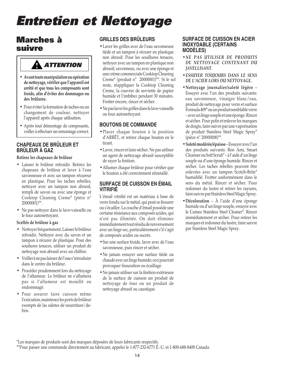 Entretien et nettoyage, Marches à suivre | Maytag 8111P504-60 User Manual | Page 15 / 28