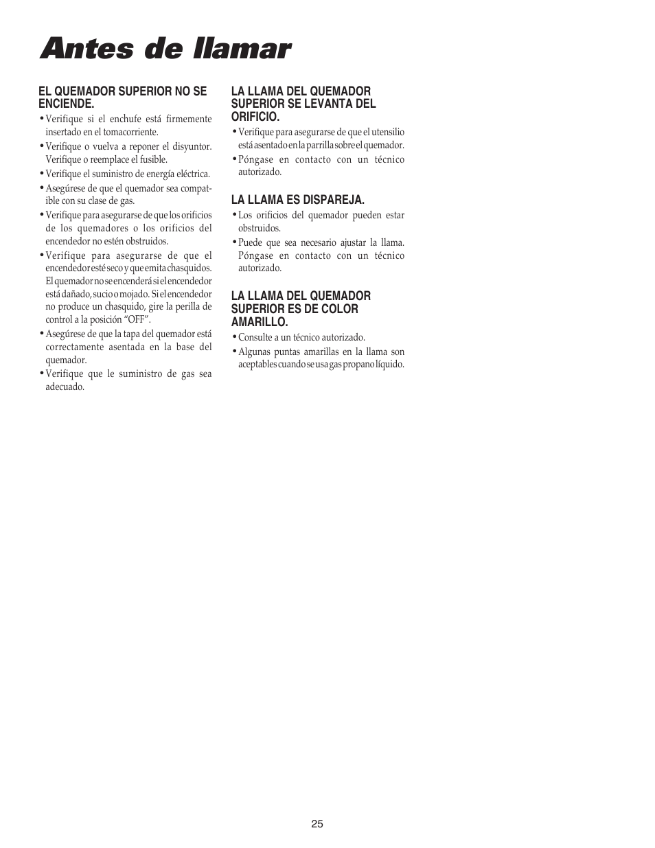 Antes de llamar | Maytag 8111P504-60 User Manual | Page 26 / 28