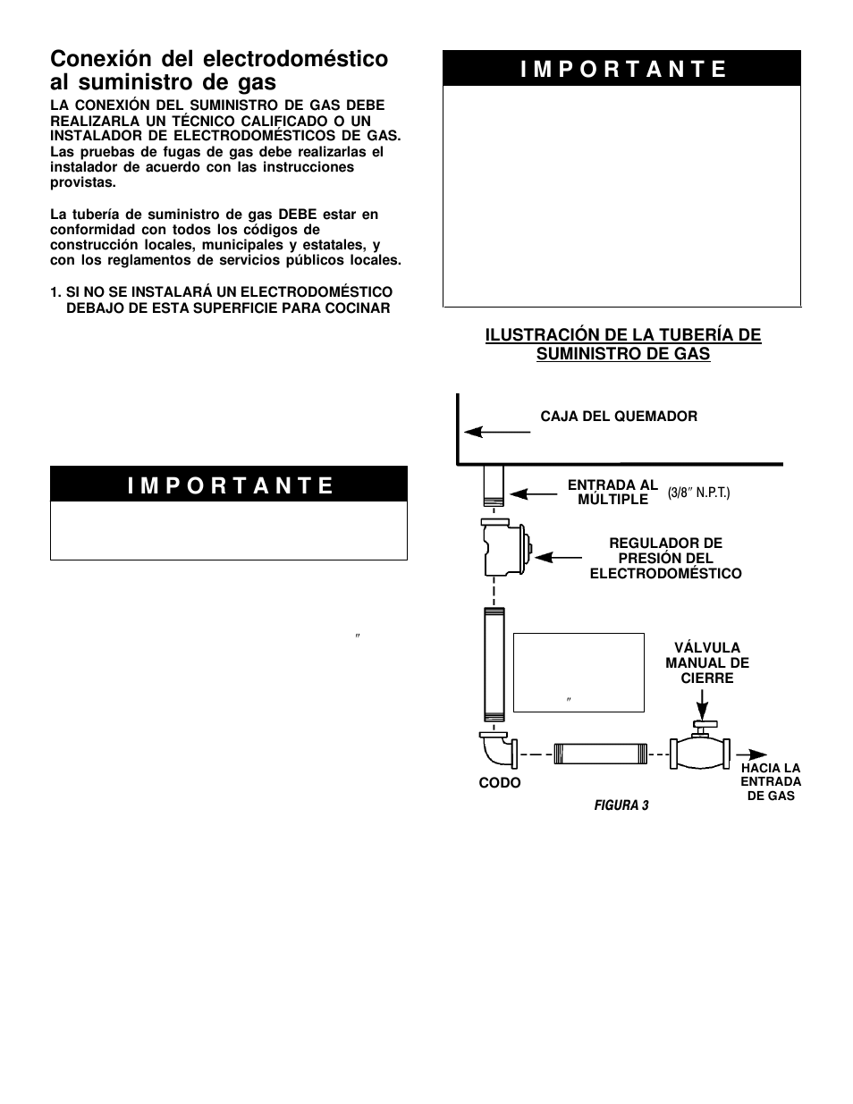 Conexión del electrodoméstico al suministro de gas | Maytag MGC5536 User Manual | Page 16 / 36