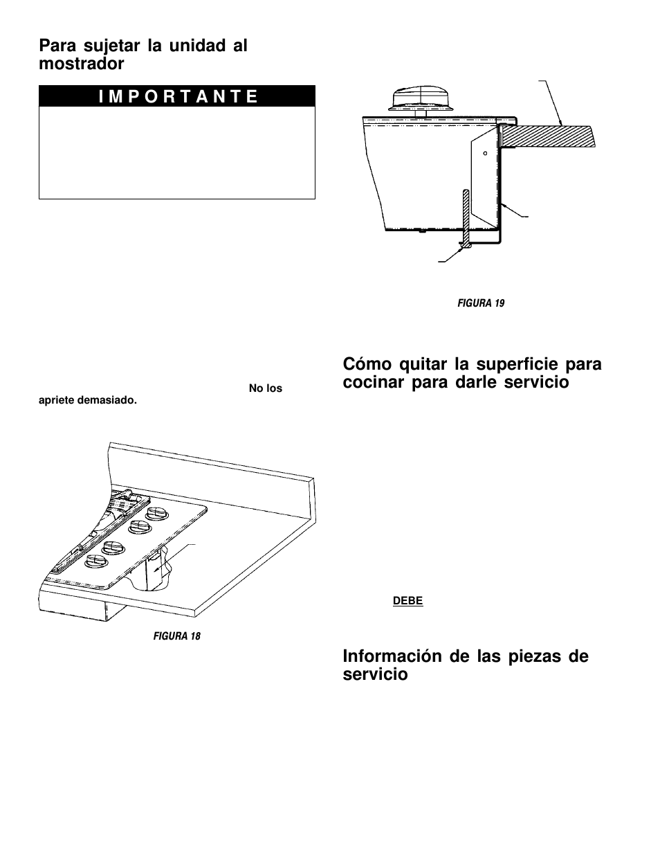 Información de las piezas de servicio | Maytag MGC5536 User Manual | Page 24 / 36