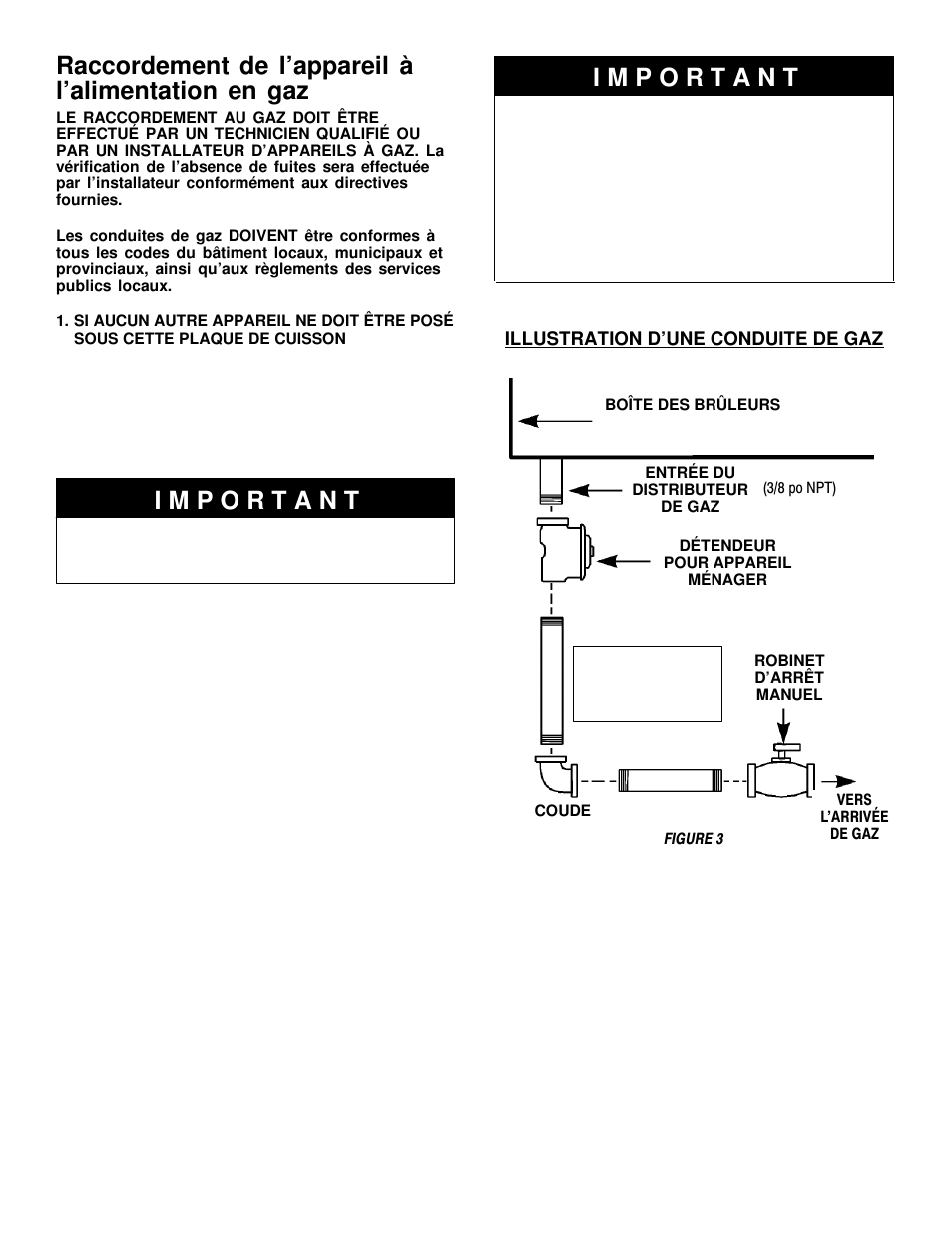 Raccordement de l’appareil à l’alimentation en gaz | Maytag MGC5536 User Manual | Page 28 / 36