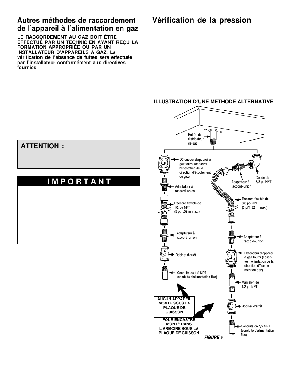 Vérification de la pression, Attention | Maytag MGC5536 User Manual | Page 30 / 36