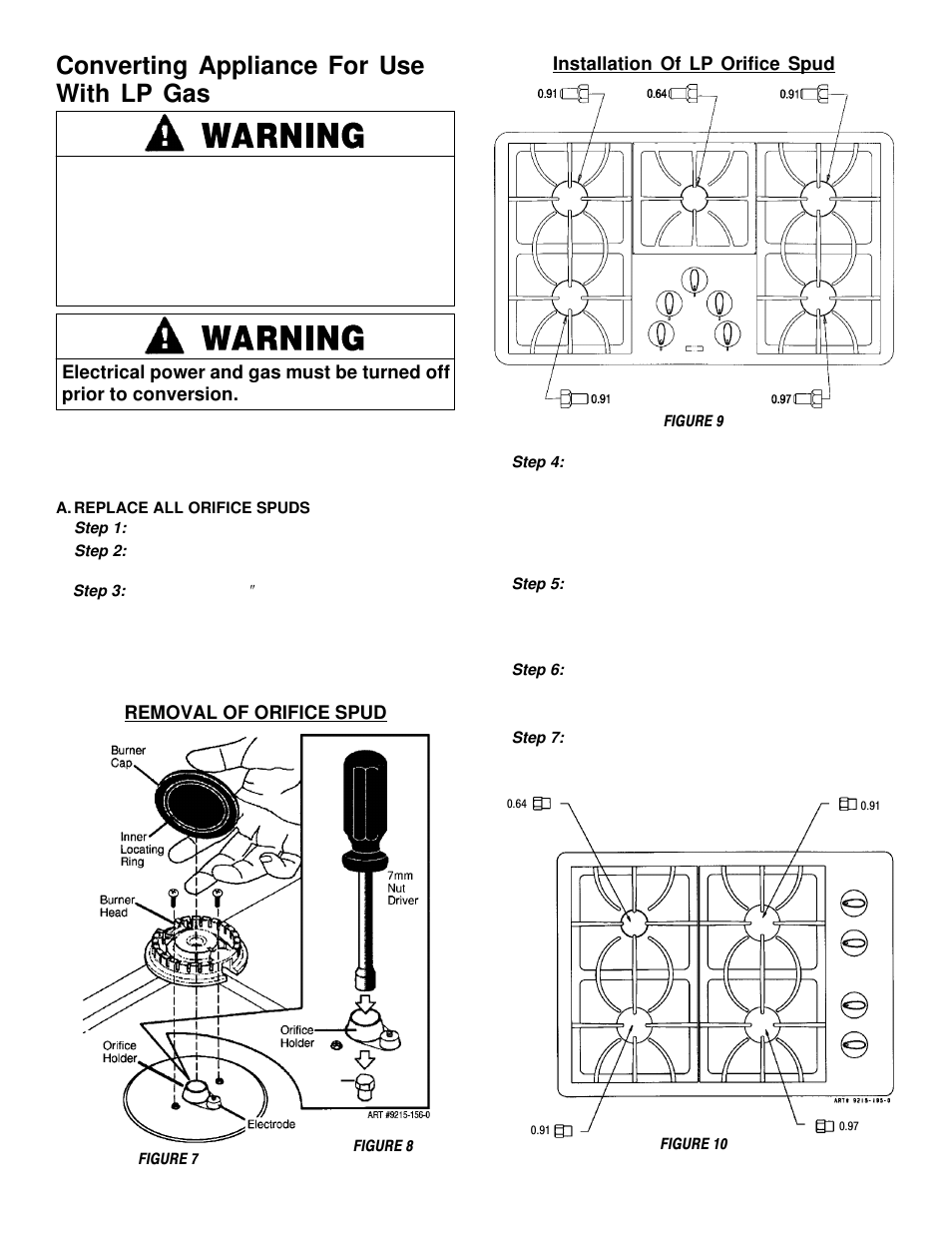Converting appliance for use with lp gas | Maytag MGC5536 User Manual | Page 8 / 36