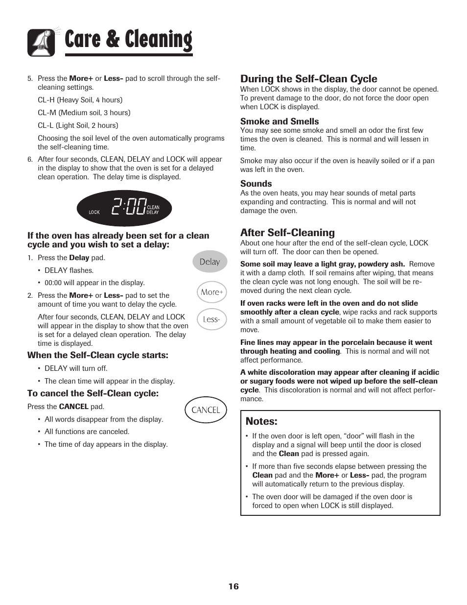 Care & cleaning, During the self-clean cycle, After self-cleaning | Maytag Gas - Precision Touch Control 500 Range User Manual | Page 17 / 80