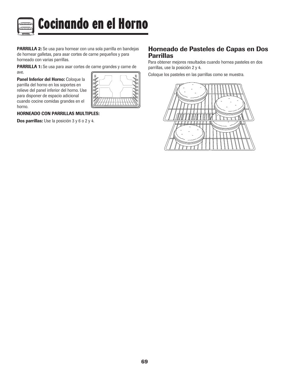 Cocinando en el horno | Maytag Gas - Precision Touch Control 500 Range User Manual | Page 70 / 80