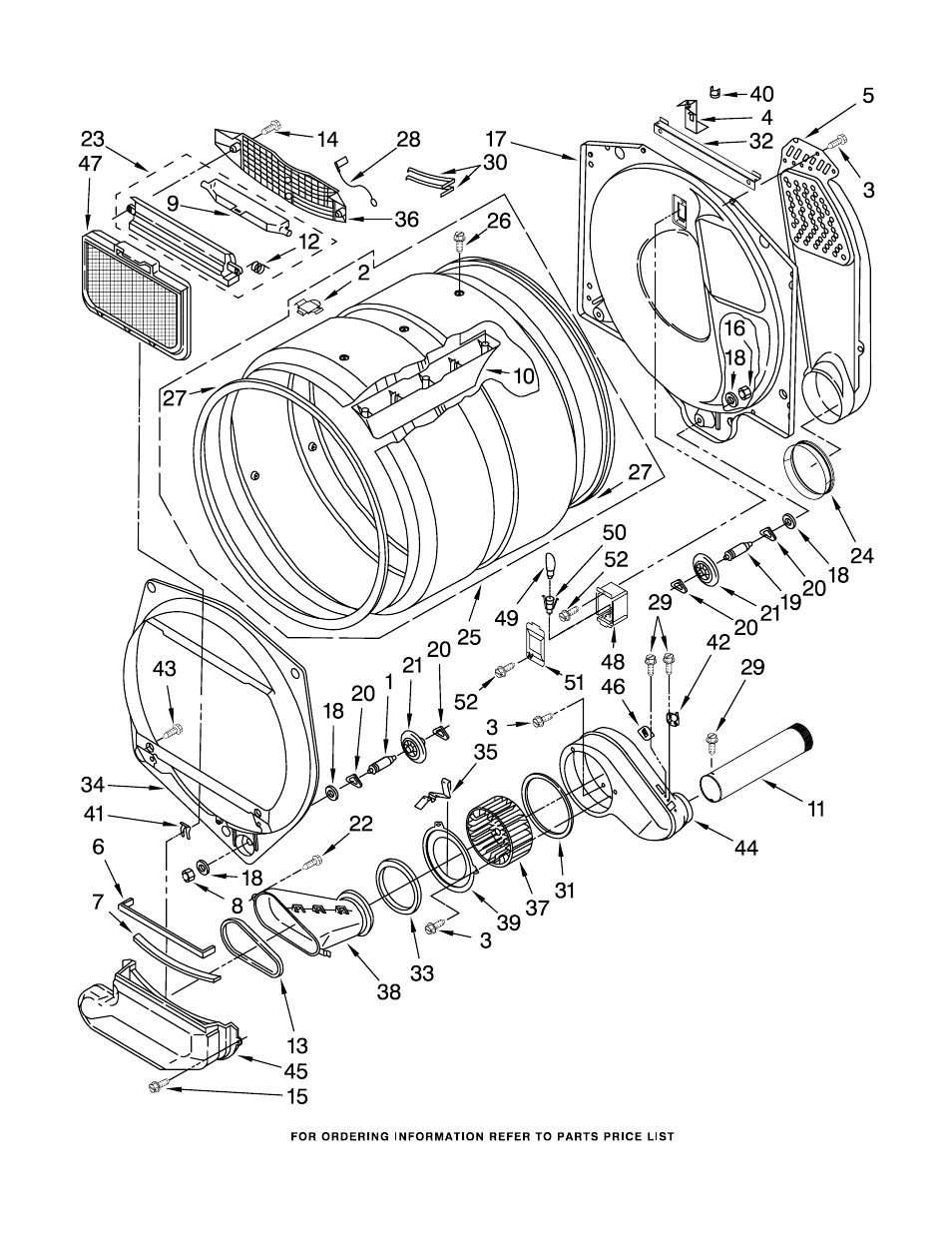 Dryer bulkhead, Dryer bulkhead parts | Maytag MGT3800TW1 User Manual | Page 5 / 22