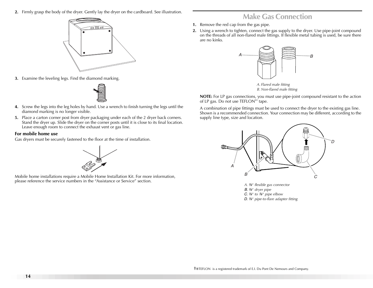 Make gas connection | Maytag Epic z W10112943A User Manual | Page 14 / 84