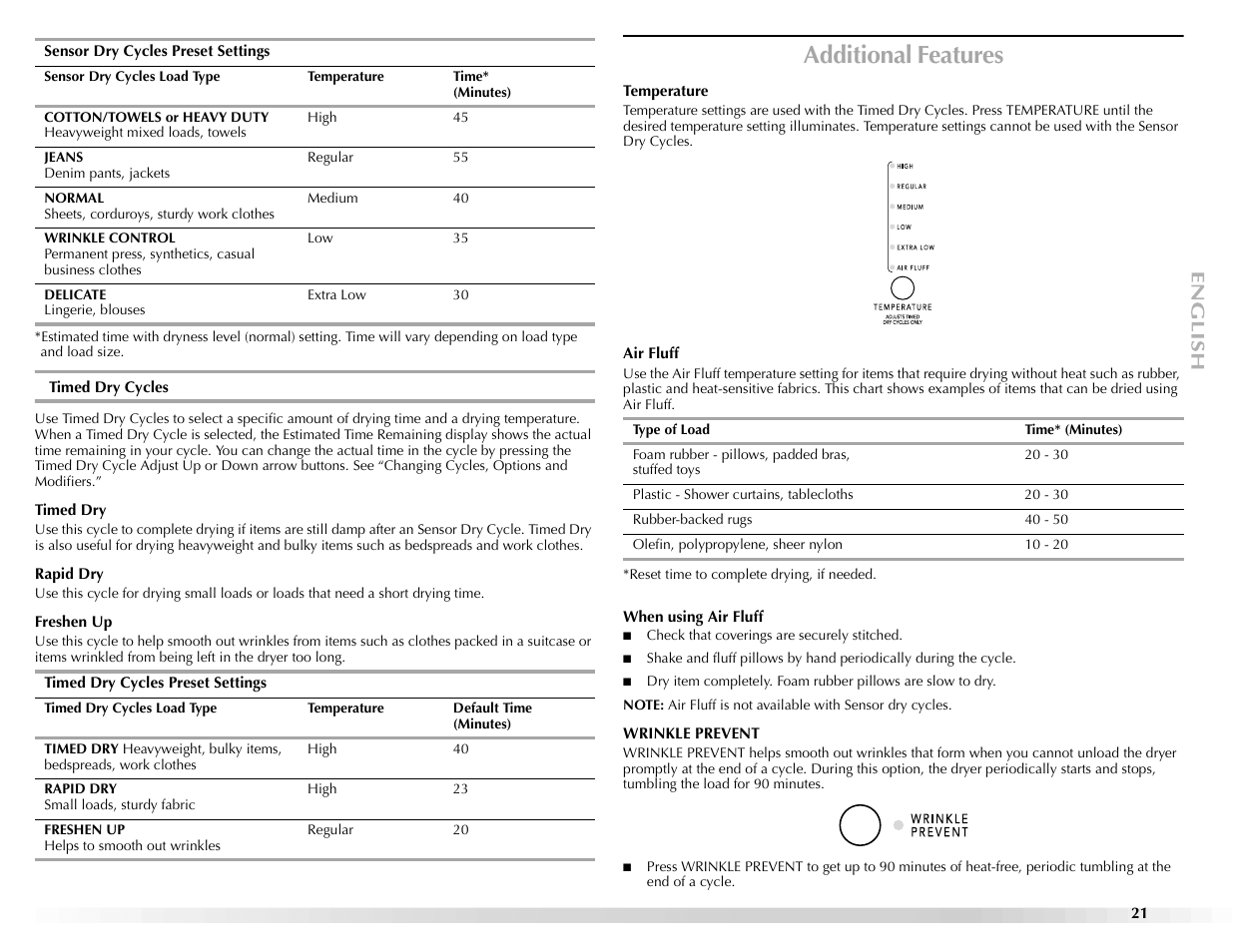 Additional features | Maytag Epic z W10112943A User Manual | Page 21 / 84