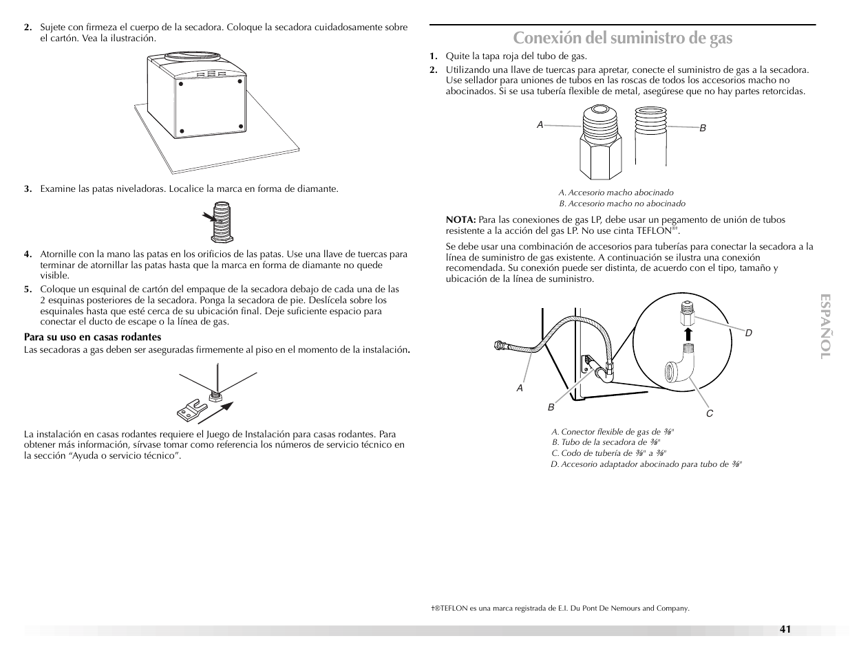 Conexión del suministro de gas | Maytag Epic z W10112943A User Manual | Page 41 / 84