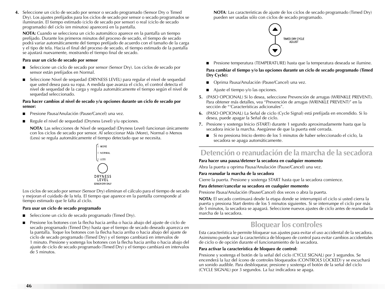 Bloquear los controles | Maytag Epic z W10112943A User Manual | Page 46 / 84